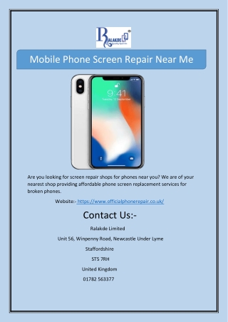 Mobile Phone Screen Repair Near Me