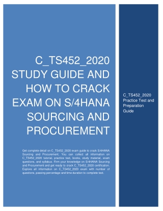 How to Prepare for C_TS452_2020 exam on S/4HANA Sourcing and Procurement