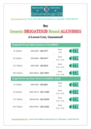 Authentic online medication store to buy BRIGATINIB ALUNBRIG