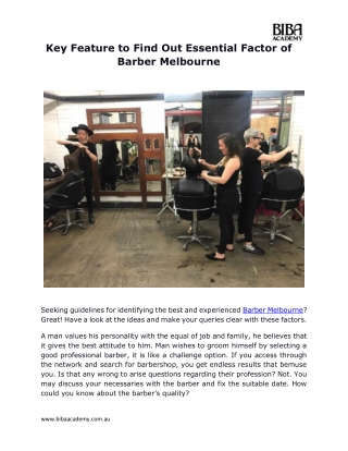 Key Feature To Find Out Essential Factor Of Barber Melbourne