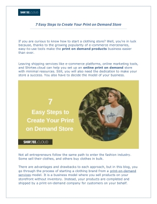 7 Easy Steps to Create Your Print on Demand Store