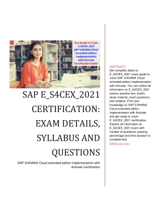 SAP E_S4CEX_2021 Certification: Exam Details, Syllabus and Questions PDF