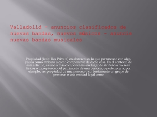 Valladolid - anuncios clasificados de nuevas bandas, nuevos músicos - anuncie nu