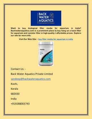 Buy Filter Media for Aquarium in India | Backwateraquatics.com