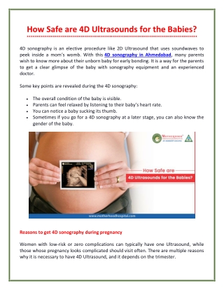 Reasons to Get 4D Ultrasounds During Pregnancy