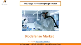 Biodefense Market Size Worth $17.5 billion by 2026 - KBV Research