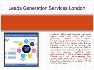 Leads Generation Services London