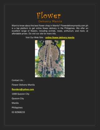 Online Flower Delivery Manila | Flowerdeliverymanila.com.ph
