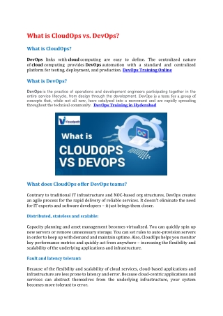 What is CloudOps vs. DevOps