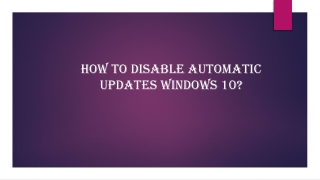 How to Disable Automatic updates Windows 10?