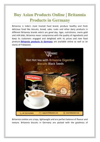 Buy Asian Products online | Britannia Products in Germany