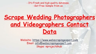 Scrape Wedding Photographers and Videographers Contact Data
