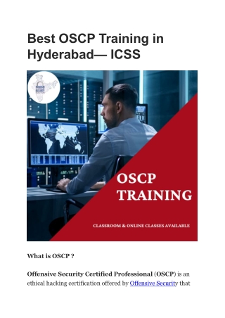 best oscp training in hyderabad