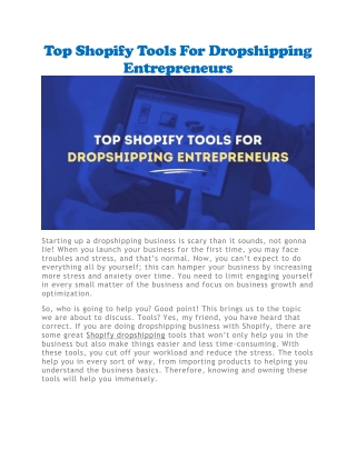 shopify dropshipping tools