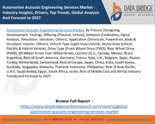 Automotive Acoustic Engineering Services Market - Industry Insights, Drivers, Top Trends, Global Analysis And Forecast t