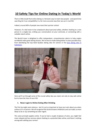 10 Safety Tips for Online Dating in Today's World