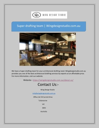 Super drafting team | Wingdesignstudio.com.au