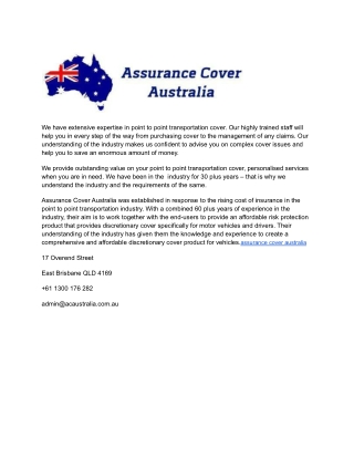 assurance cover australia