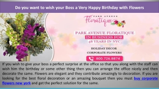 Do you want to wish your Boss a Very Happy Birthday with Flowers