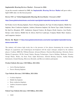 COVID-19 Impact on Global Implantable Hearing Devices Market