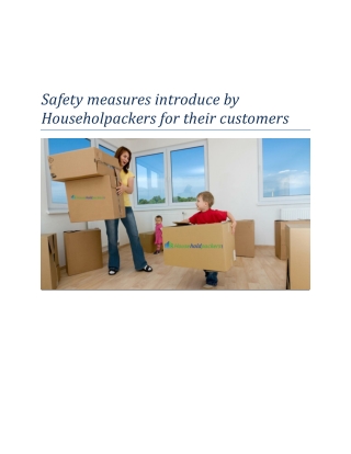 Safety measures introuduce by Householpackers for their customers