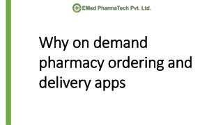 Why On Demand Pharmacy Ordering And Delivery Apps?