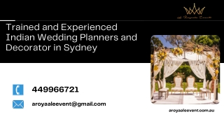 Trained and Experienced Indian Wedding Planners and Decorator in Sydney