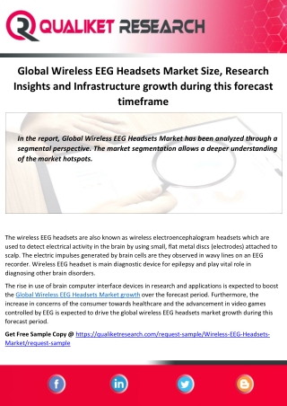 Global Wireless EEG Headsets Market Size, Research Insights and Infrastructure growth during this forecast timeframe