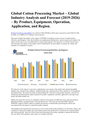 Global Cotton Processing Market