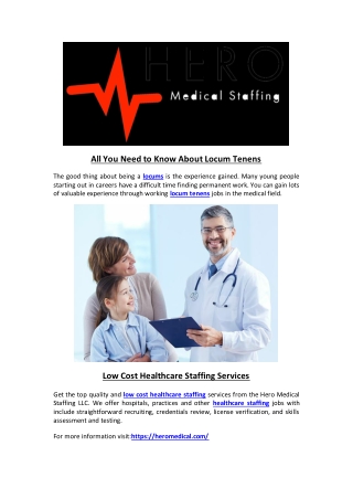 All You Need to Know About Locum Tenens