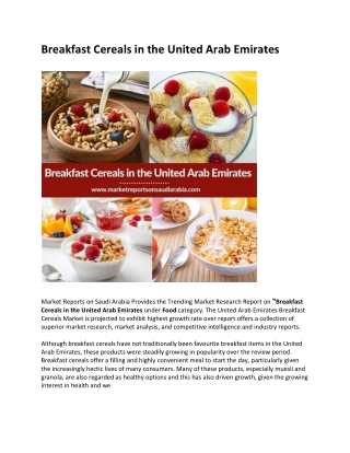 Breakfast Cereals in the United Arab Emirates-converted