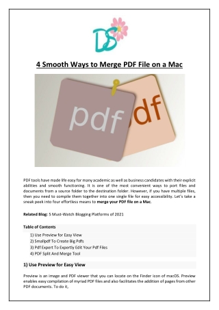 4 Smooth Ways to Merge PDF File on a Mac
