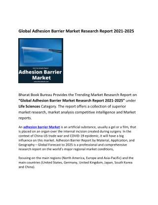 Global Adhesion Barrier Market Research Report 2021-2025