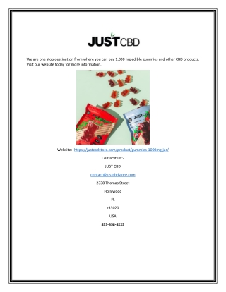 1,000 MG Edible Gummies | Justcbdstore.com