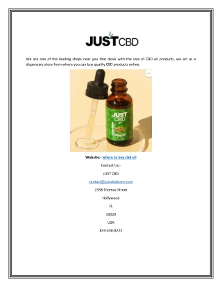 Where to Buy CBD Oil Online?