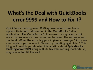 What’s the Deal with QuickBooks error 9999 and How to Fix it?