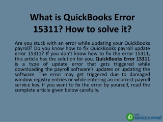 What is QuickBooks Error 15311? How to solve it?