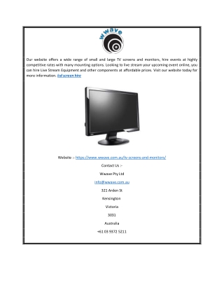 LCD Screen Hire | wwave.com.au
