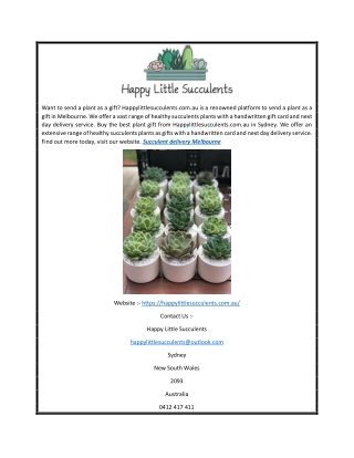 Succulent Delivery Melbourne | Happylittlesucculents.com.au