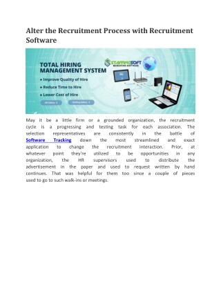 Alter the Recruitment Process with Recruitment Software