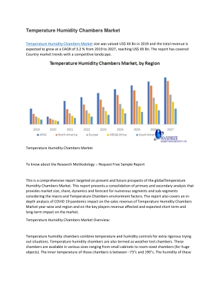 Temperature Humidity Chambers Market