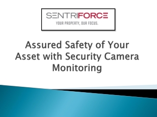 Assured Safety of Your Asset with Security Camera Monitoring