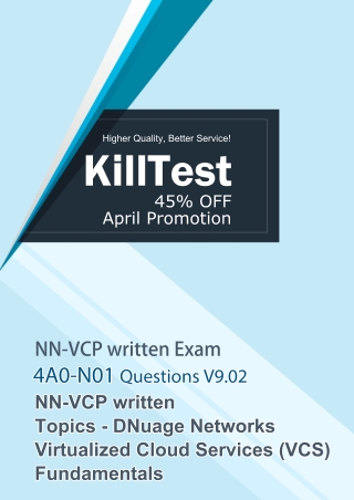 4A0-N01 Nuage Networks NN-VCP written Updated Questions Killtest V9.02