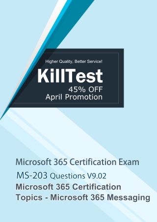Updated Microsoft MS-203 Exam Questions Killtest V9.02