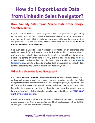 How do I Export Leads Data from LinkedIn Sales Navigator