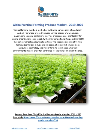 Global Vertical Farming Produce Market - 2019-2026