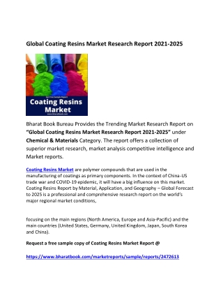 Global Coating Resins Market Research Report 2021-2025