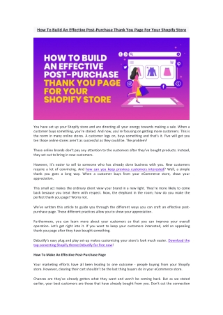 How To Build An Effective Post-Purchase Thank You Page For Your Shopify Store