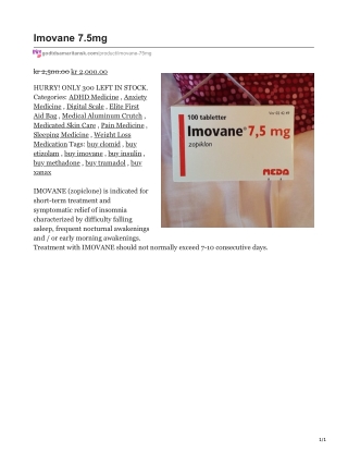 Imovane 7,5mg