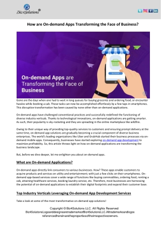 How are On-demand Apps Transforming the Face of Business?